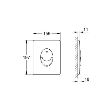 dimensions Plaque de Commande pour Toilette WC