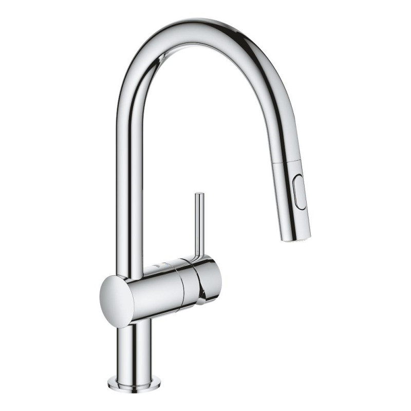 Mitigeur Monocommande Évier GROHE Minta avec Douchette Extractible 2 Jets Chromé - 32321002