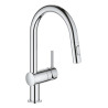 Mitigeur Monocommande Évier GROHE Minta avec Douchette Extractible 2 Jets Chromé - 32321002