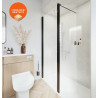 Paroi de Douche AKW LevelBest avec Paroi Segment Pivotante 180° L400mm en Aluminium Noir Mat