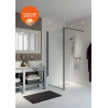 Paroi de Douche AKW LevelBest en Aluminium Noir Mat et Verre Transparent