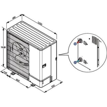 Unité Extérieure de Pompe à Chaleur Air/Eau 6kW DE DIETRICH AWHP 6 MR Inverter Monophasé - 7698863