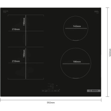Plaque de Cuisson à Induction BOSCH 60cm Sans Cadre 4 Foyers