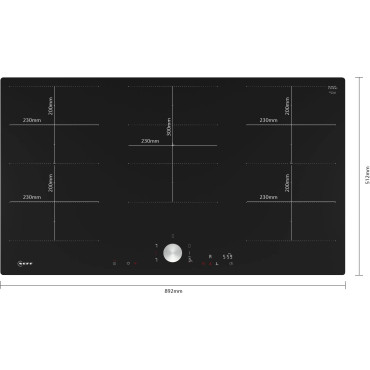 Plaque de Cuisson à Induction 90cm NEFF 5 Foyers avec Booster Noir