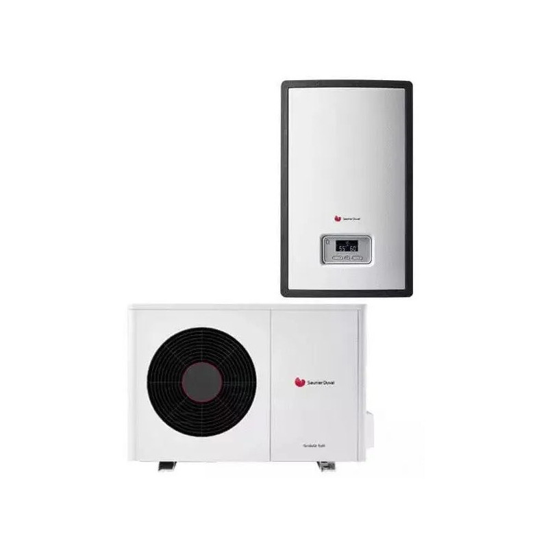 Ensemble de Pompe à Chaleur Réversible Air/Eau 7kW SAUNIER DUVAL GeniaAir Split 7 Monophasé - 0010021150-0010023497 - NEUVE