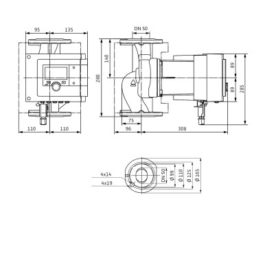 Circulateur Pompe de Circulation WILO Stratos Maxo 50/0,5-12 PN10 DN50 pour Système de Chauffage