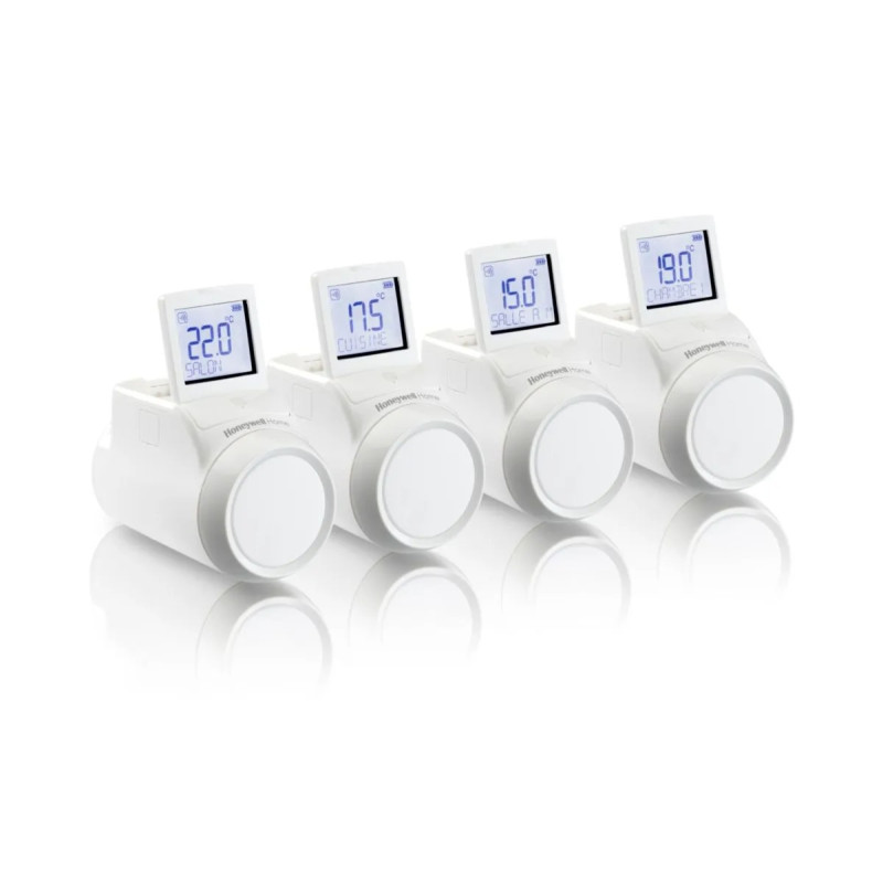 Pack de 4 Têtes Thermostatique Programmables HONEYWELL Home pour Thermostat Evohome M30x1,5 - HR924WE
