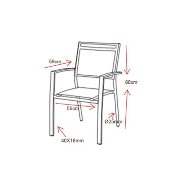 Chaises Fauteuils de Jardin OOGARDEN Antalya avec Accoudoirs en Aluminium - KTE-00981