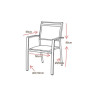Chaises Fauteuils de Jardin OOGARDEN Antalya avec Accoudoirs en Aluminium - KTE-00981