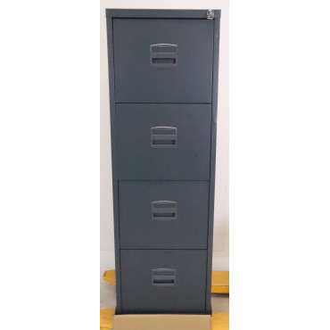 Armoire de Bureau Meuble Classeur Professionnel MTI 4 Tiroirs H132xL41xP62mm Anthracite