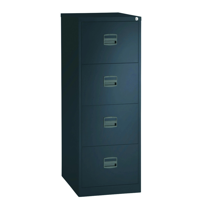 Armoire de Bureau Meuble Classeur Professionnel MTI 4 Tiroirs H132xL41xP62mm Anthracite - TRC4D-13-79145061