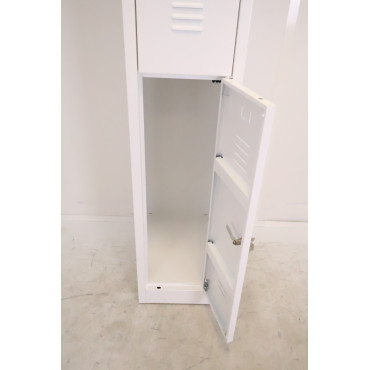 Vestiaire 2 Casiers avec Penderie Fermeture à Clés MTI 1800x30x500mm Blanc - WM231