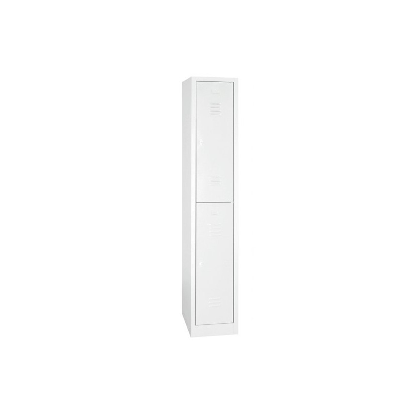 Vestiaire 2 Casiers avec Penderie Fermeture à Clés MTI 1800x30x500mm Blanc - WM231-BLC - NEUF Déclassé