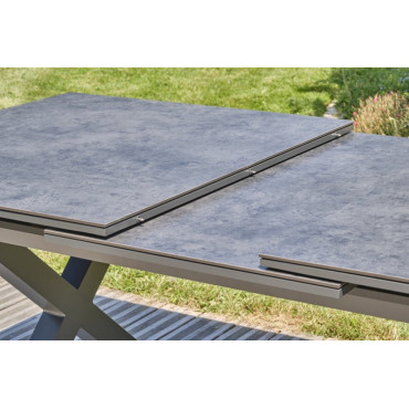 Table de Jardin Extensible 180/240cm DCB GARDEN Floride Aluminium avec Plateau Céramique
