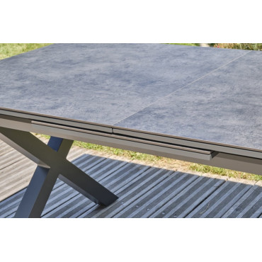 Table de Jardin Extensible DCB GARDEN Floride Aluminium avec Plateau Céramique
