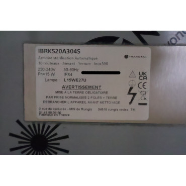 Armoire de Stérilisation Automatique 10 Couteaux FRANSTAL Support Aimant