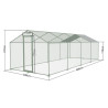 Enclos Grillagé Poulailler 24m² ANIMAL VALLEY Parc à Poules Acier Ø38mm 8x3x2,25m - P005+CP005E*2-B