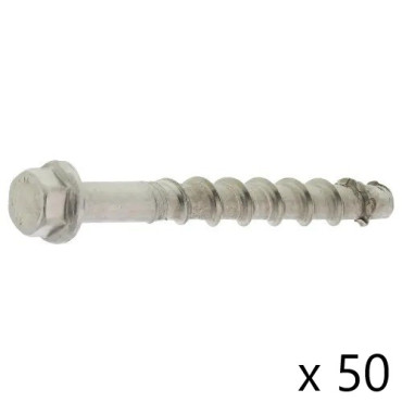 Boîte de 50 Vis Béton SPIT Tapcon Xtrem Hfl Tête Hexagonale Inox A4 8x70mm - 058809 - NEUVE