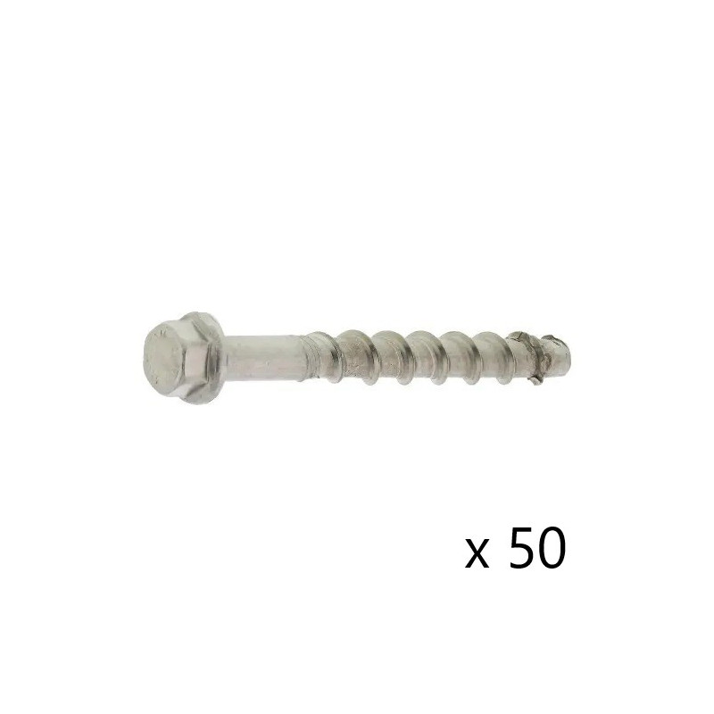 Boîte de 50 Vis Béton SPIT Tapcon Xtrem Hfl Tête Hexagonale Inox A4 8x70mm - 058809 - NEUVE