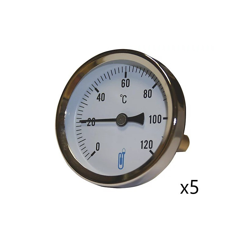 Lot de 5 Thermomètres Bimétallique A45D DISTRILABO 0-120°C 6cm - 74A45403D - NEUF