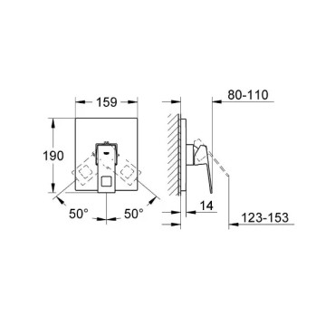 Mitigeur Monocommande de Douche Encastré GROHE Quadra avec Façade Chromé - 19455000