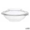 Lot de 300 Saladiers Ronds PET Recyclé 1000ml ATTIS avec Couvercle Transparent - CSLR1000B-SLR1000B - NEUF