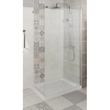 Paroi de Douche à l'Italienne ALTERNA Concerto Walk 120cm Hauteur 2m Profilé Argent