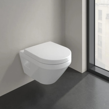 Pack Toilette WC Suspendu VILLEROY & BOCH Architectura Sans Bride avec Abattant Frein de Chute Blanc