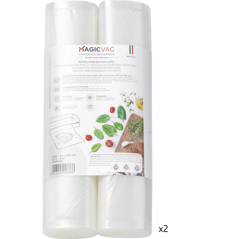 Lot de 4 Rouleaux de Sacs sous Vide MAGIC VAC 30cm 6m - ANP1068 - NEUF
