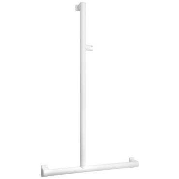 Barre de Douche PMR en T ou en L PELLET Arsis avec Support Douchette Coulissant en Aluminium Blanc - 049820