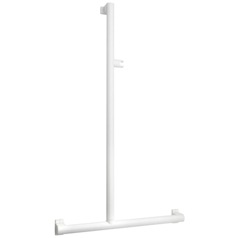 Barre de Douche PMR en T ou en L PELLET Arsis avec Support Douchette Coulissant en Aluminium Blanc - 049820