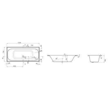 Baignoire Rectangulaire ALTERNA Duo Concerto 3 170x75cm Blanc