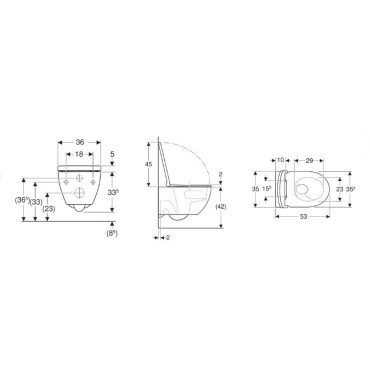 Cuvette Suspendue GEBERIT Acanto Sans Abattant WC - G00294000