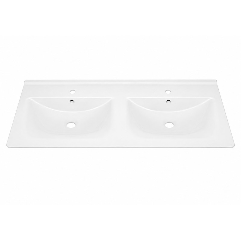 Plan Double Vasque DELPHA Céramique 124cm Blanc - AHCB12D01 - NEUVE
