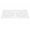 Plan Double Vasque DELPHA Céramique 124cm Blanc - AHCB12D01 - NEUVE