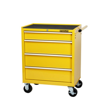 Servante d'Atelier Mobile 4 Tiroirs STANLEY Charge 23kg par Tiroir Jaune Sans Outils - STMT1-75063