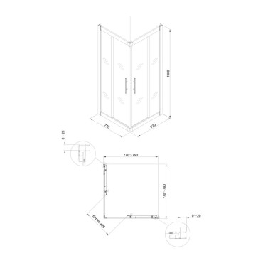 Paroi de Douche H190cm ALTERNA Verseau 2 Accès Angle - 7716459
