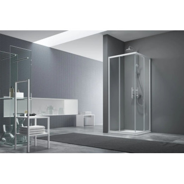 Paroi de Douche H190xL90cm ALTERNA Verseau 2 Accès Angle - 4468597 - NEUVE