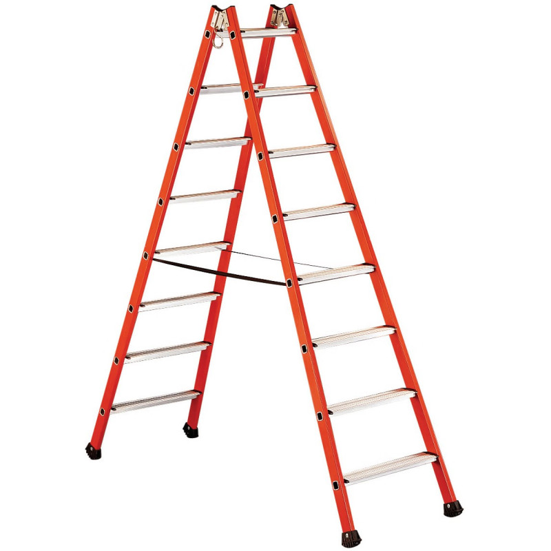Échelle Double Isolante contre Risques Électrique TUBESCA-COMABI 2x8 Échelons H284cm - 04255008 - NEUVE Déclassée