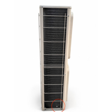 Vue latérale de l’unité extérieure Toshiba Digital Inverter R32 14 kW froid et 16 kW chaud