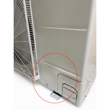 Unité extérieure de pompe à chaleur BOSCH Compress 3000 AWS ODU Split 11S – vue rapprochée du panneau latéral