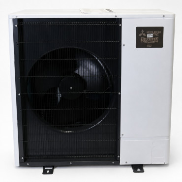 Unité extérieure de pompe à chaleur 14 kW MITSUBISHI Ecodan Zubadan Silence triphasée PUZ-SHWM140YAA – vue de face