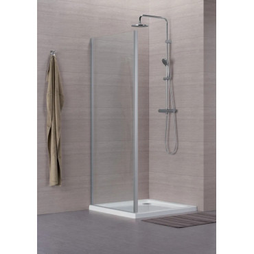Paroi de douche avec retour fixe Alterna Concerto 2 80 x 195 cm – vue installée dans une salle de bain