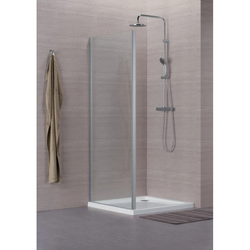 Paroi de douche avec retour fixe Alterna Concerto 2 80 x 195 cm – vue installée dans une salle de bain