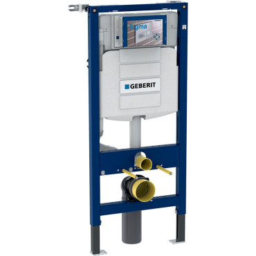 Bâti-support Geberit Duofix Plus UP320 pour WC suspendu – vue de face avec réservoir encastré