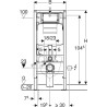 Schéma technique du bâti-support WC suspendu Geberit Duofix Plus UP320 H112 cm avec dimensions