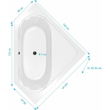 ALLIBERT - Baignoire D'angle Edena 140x140 - BAI023