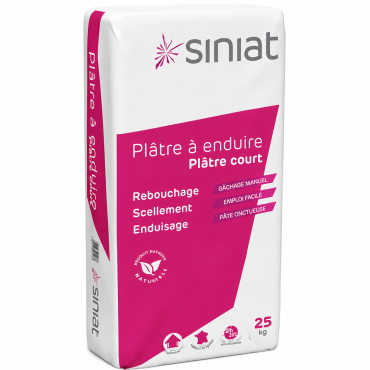 Lot de 23 Sacs de Plâtre à Enduire Court 25kg SINIAT pour Enduisage Manuel - 95849