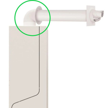 Coude 87° UBBINK Sekurit ø80/125mm PPTL/PVC pour Conduit de Fumée