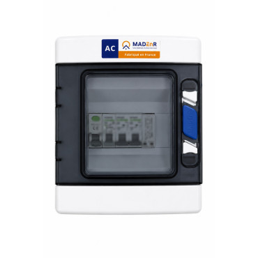 Coffret AC Micro Onduleur Monophasé 3Kw MADENR avec Parafoudre et Disjoncteur 1x6 Modules - FBP3KA92B2 - NEUF